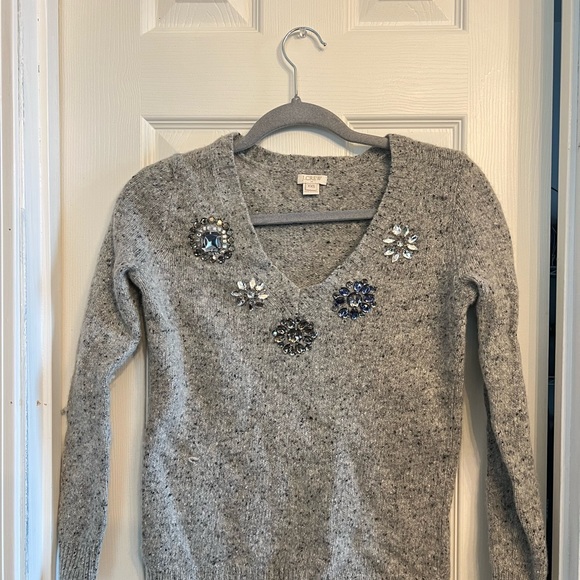 J. Crew Donegal Jeweld Wool Sweater - Picture 3 of 5